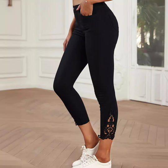 Damen Modische Leggings mit Spitzenverzierungen R&B