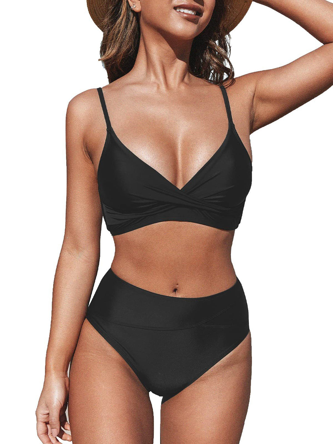 Damen Hochtailliertes Wickel-Bikini-Set R&B