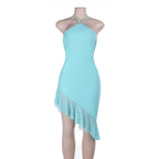 Damen aufregendes One-Shoulder Kleid mit asymmetrischem Saum