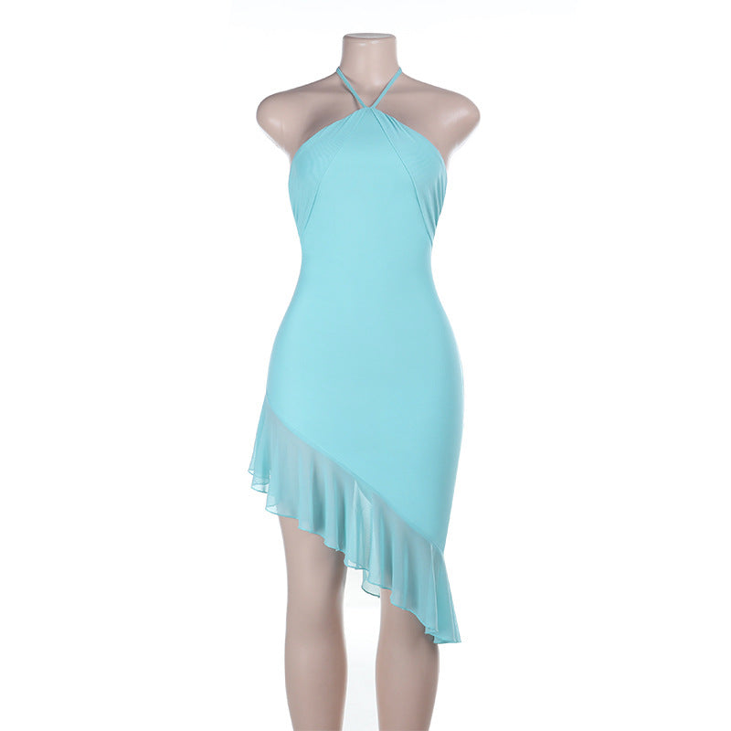 Damen aufregendes One-Shoulder Kleid mit asymmetrischem Saum