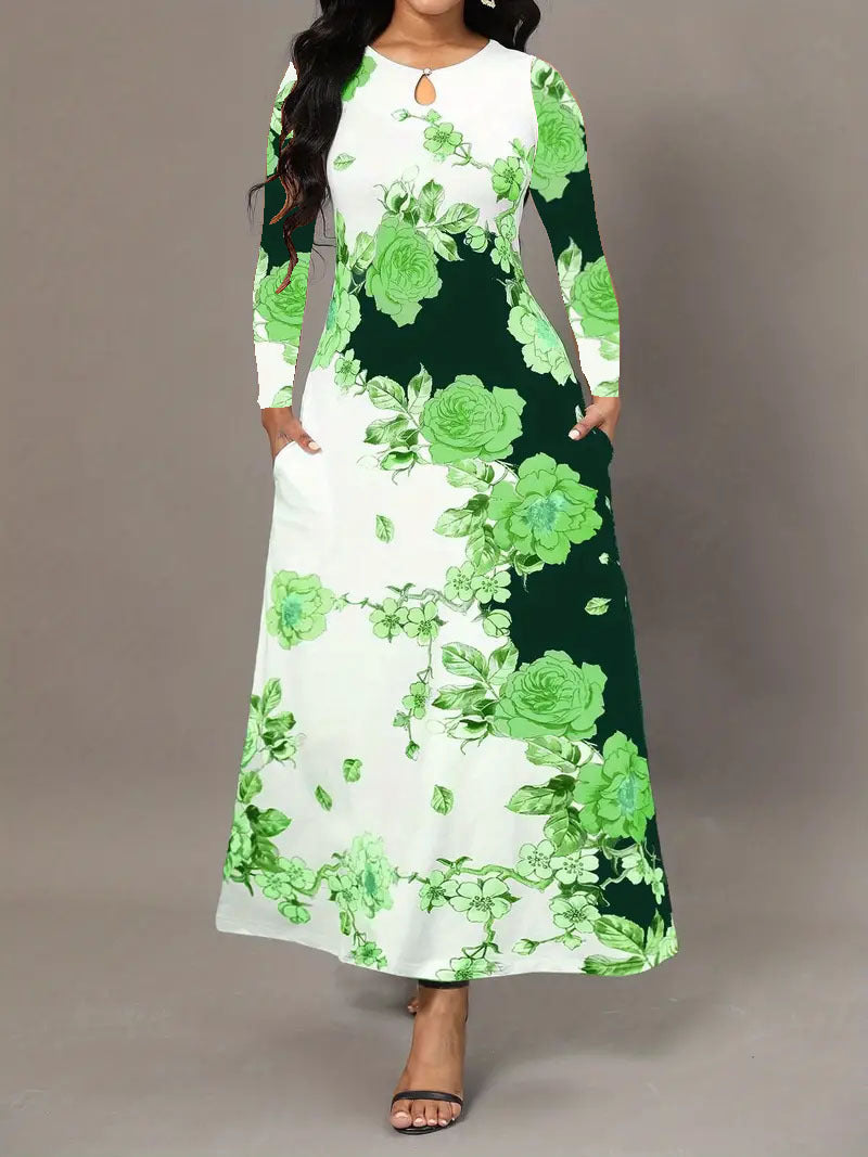Damen Maxikleid mit floralen Mustern R&B