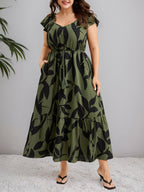 Damen Maxikleid mit floralem Muster und taillierter Silhouette R&B