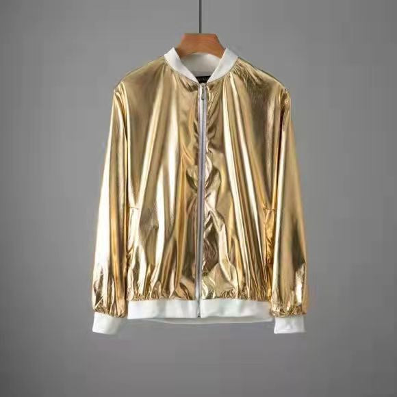 Herren modische Bomberjacke im glänzenden Design R&B