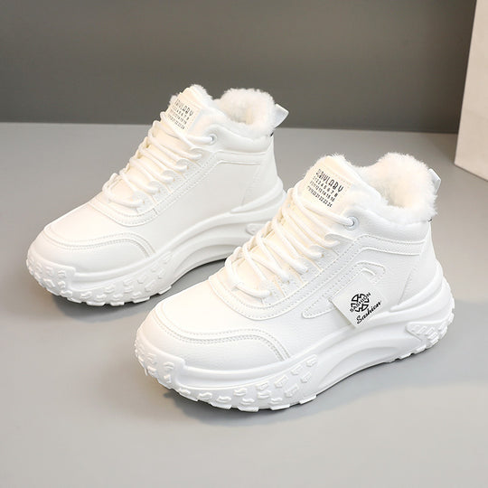 Damen modische Hochschnitt Sneakers mit warmem Futter und rutschfester Sohle R&B