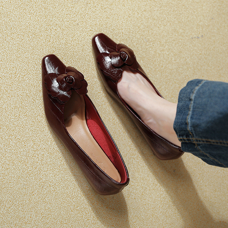 Damen Ballerinas mit elegantem Blumenapplikation