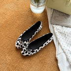 Damen Ballerinas im modernen Tierfell-Look mit elegantem Riemchen R&B