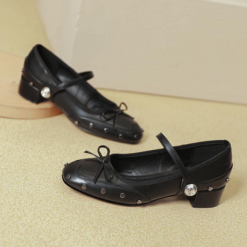Damen elegante Ballerinas mit modischem Riemen und schimmerndem Detail