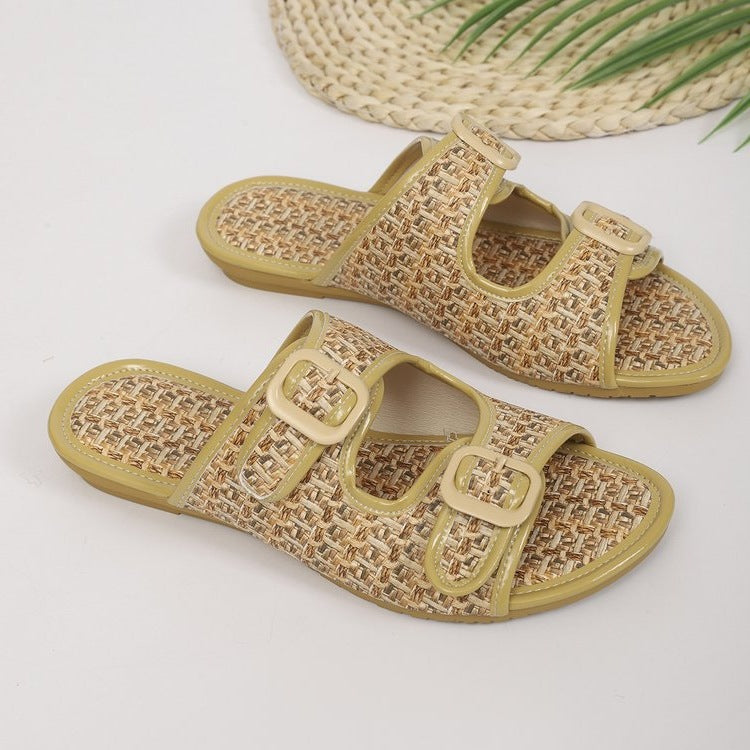 Damen Komfortable Riemchen-Sandalen mit doppelt verstellbaren Schnallen R&B