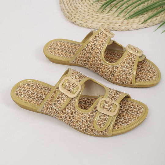 Damen Komfortable Riemchen-Sandalen mit doppelt verstellbaren Schnallen R&B