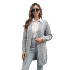 Damen Strickjacke mit strukturiertem Zopfmuster und lässigem Schnitt R&B