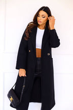 Damen Zeitloser Wollmantel mit elegantem Revers und praktischen Taschen R&B