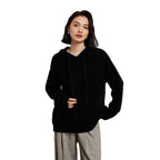 Damen lässiger Strickpullover mit Kapuze und fein strukturierter Oberfläche R&B