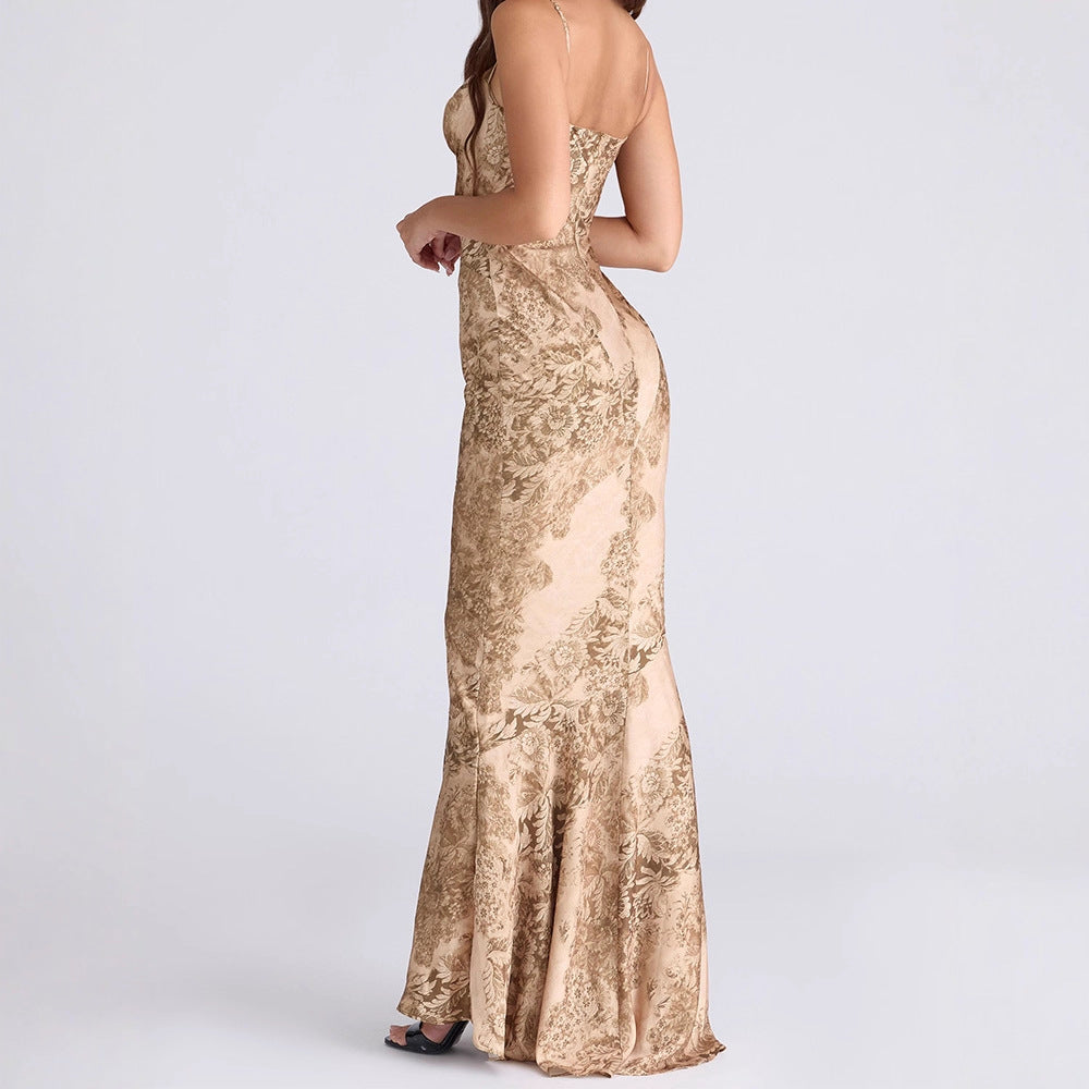 Damen Elegantes Maxikleid mit floralem Design R&B