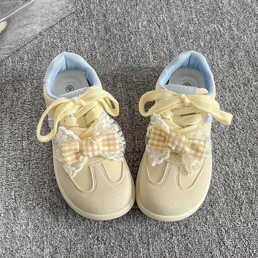 Damen Sportliche Sneakers mit verspieltem Schleifendetail