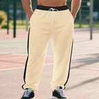 Herren nan weite Freizeit-Trackhose mit Kontrastseitstreifen elastischem Tunnelzugbund und offenem Saum R&B