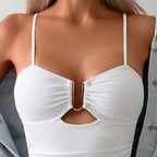 Damen Eleganter Einteiler mit schmeichelndem Cut-Out und Goldakzenten R&B