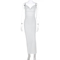 Damen Elegantes Maxikleid mit gerafftem Oberteil und verstellbaren Trägern R&B