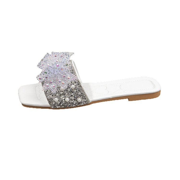 Damen elegante Riemchen-Sandalen mit glitzerndem Schmuckdetail R&B