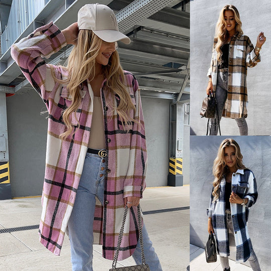 Damen Karierte Overshirt R&B