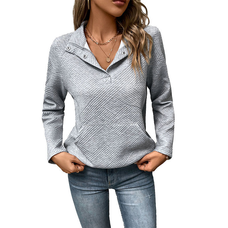 Damen Pullover mit strukturiertem Design und Kapuze R&B