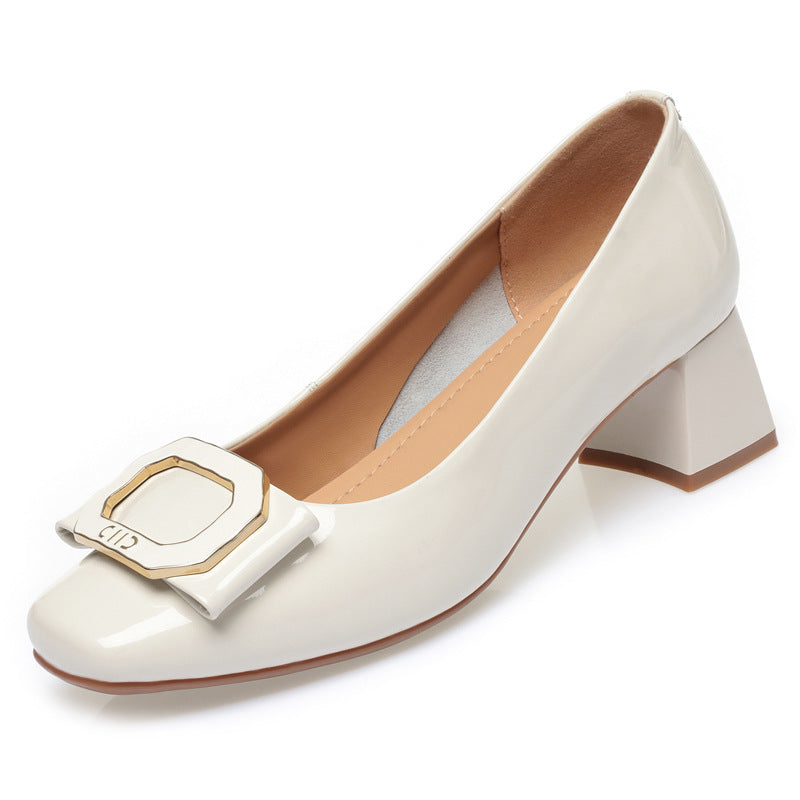 Damen Klassische Pumps mit phantasievollem Metallakzent und komfortablem Blockabsatz R&B