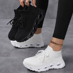 Damen Sportliche Knit Sneakers mit atmungsaktivem Obermaterial und flexibler Sohle