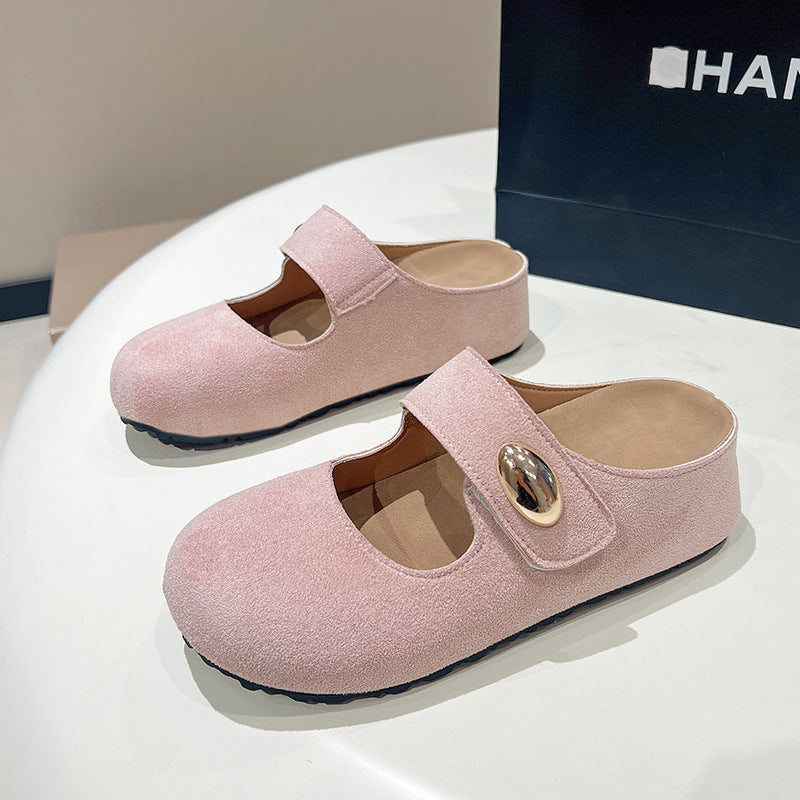 Damen Bequeme Hausschuhe mit schickem Riemen und leichtem Innenfutter R&B