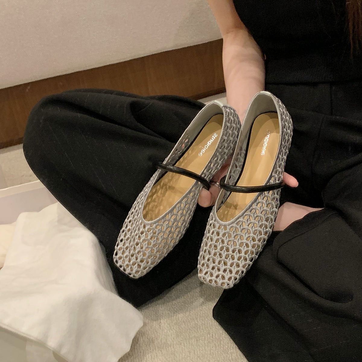 Damen Ballerinas mit strukturiertem Obermaterial und flexiblem Fußbett R&B