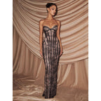 Damen Elegantes Abendkleid mit raffinierten Spitzenakzenten und corsagenähnlichem Oberteil R&B