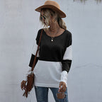 Damen lässiger V-Pullover mit modischem Netzdesign R&B
