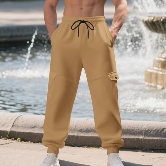 Herren Cargo-Jogginghose mit seitlichen Taschen und elastischem Bund R&B