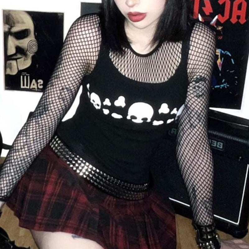 Damen Tanktop mit auffälligem Totenkopf-Design R&B