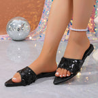 Damen Glamouröse Flip-Flops mit funkelnden Pailletten R&B
