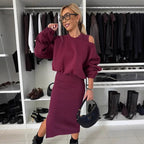 Damen Sweatshirt und Rock Set R&B