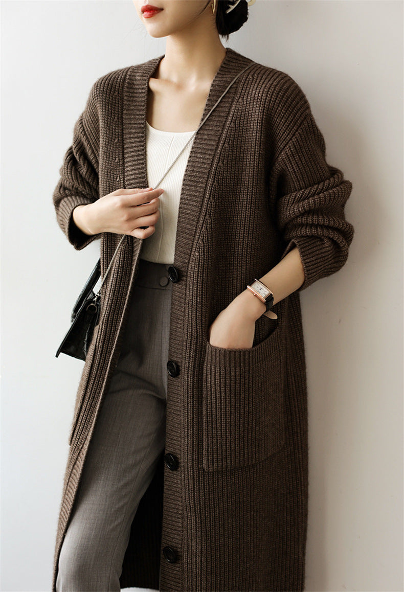 Damen Strickmantel mit praktischen Seitentaschen und eleganten Knopfdetails R&B