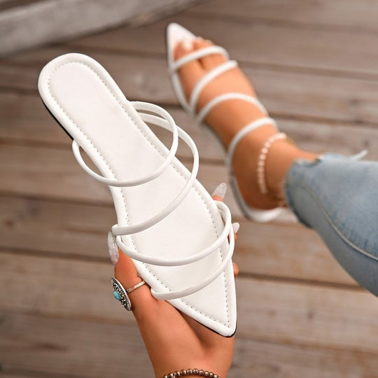 Damen elegante Riemchen-Sandalen mit funkelndem Akzent R&B