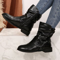 Damen Stiefeletten mit modischem Falten-Design und dekorativem Schleifenverschluss R&B