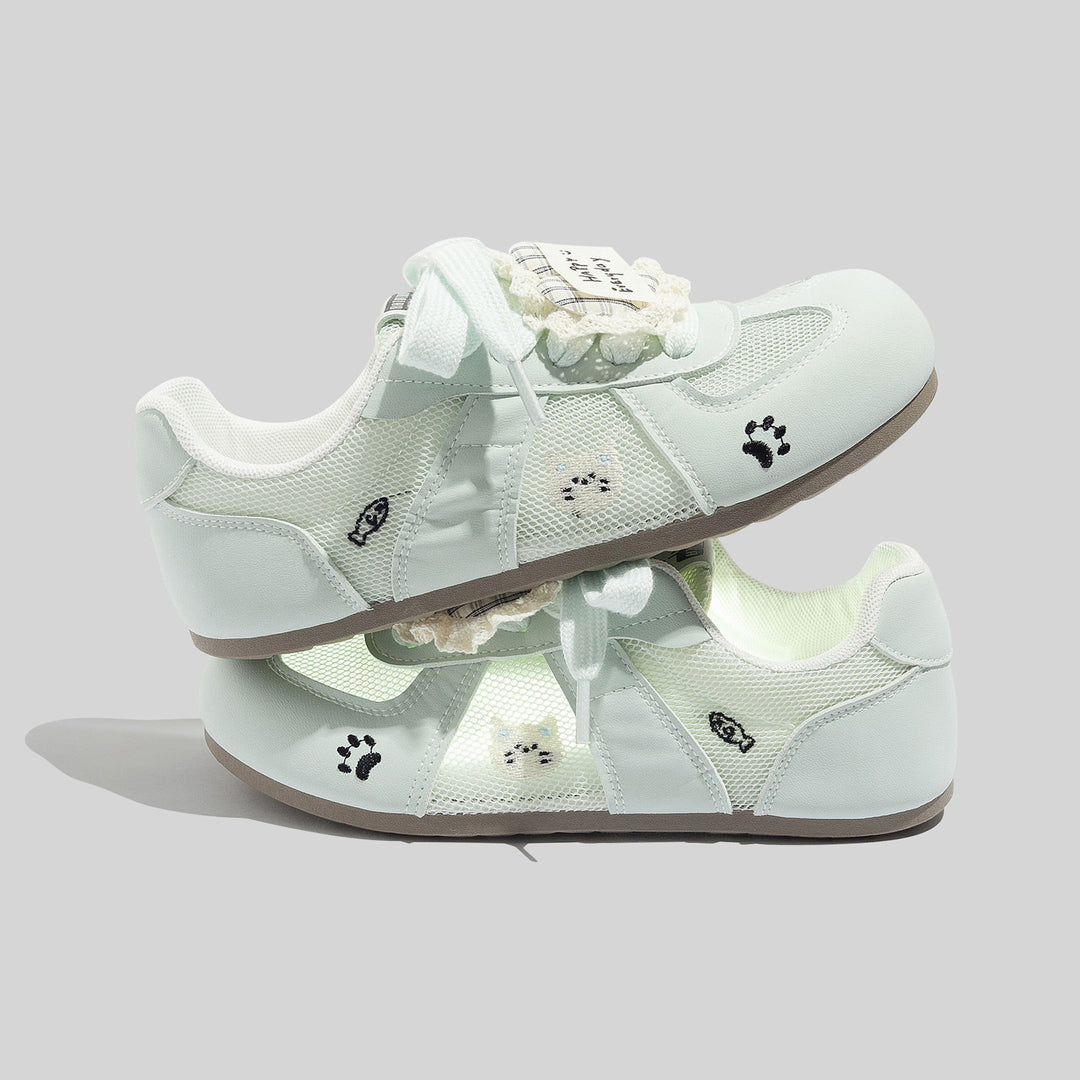 Damen Sportliche Sneakers mit niedlichem Tiermotiv und atmungsaktiver Mesh-Oberfläche R&B