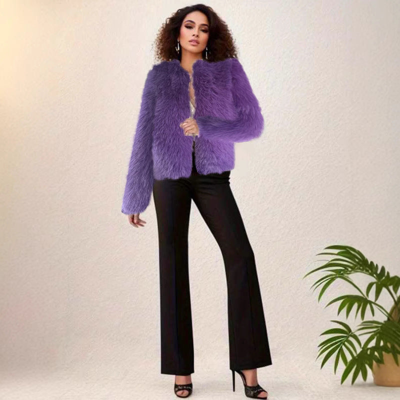 Damen Trendige Plüschjacke R&B