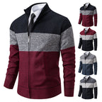 Herren modische Strickjacke mit strukturiertem Farbblockdesign R&B
