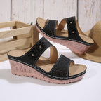 Damen Bequeme Riemensandalen mit floralen Akzenten