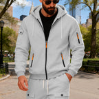 Herren sportlicher Kapuzenpullover mit modischen Schnellverschlüssen und praktischen Taschen R&B