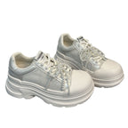 Damen Sportliche Sneakers mit trendigem Mesh-Design und perlenverziertem Schnürsystem R&B