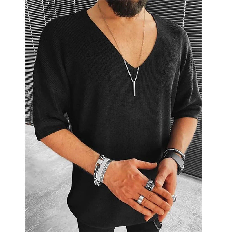 Herren Übergröße V-Ausschnitt Pullover R&B