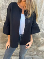 Damen Modische Strickjacke mit weitem Ärmel R&B
