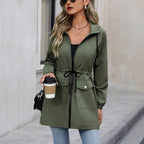 Damen praktische Kapuzenjacke mit verstellbarem Bund und Taschen R&B