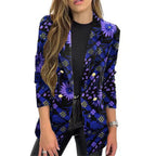Damen Modischer Blazer mit floralem Muster und oversized Schnitt R&B