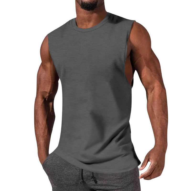 Herren nan athletisches Tanktop mit extra tiefem Armanschnitt und elastischem Baumwollmix R&B