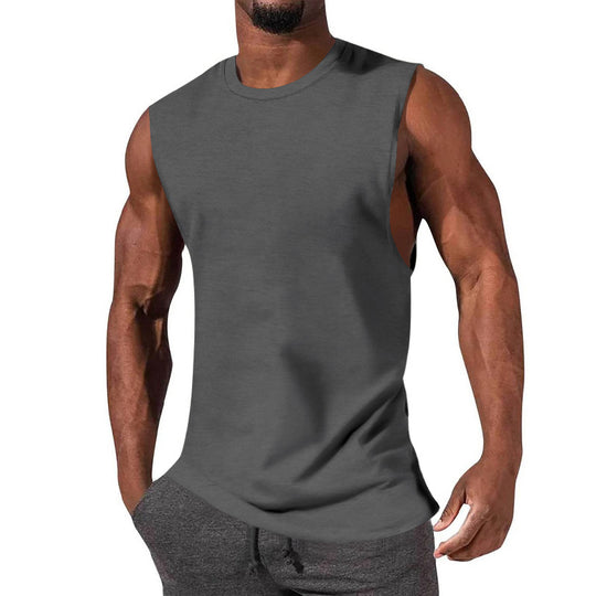 Herren nan athletisches Tanktop mit extra tiefem Armanschnitt und elastischem Baumwollmix R&B