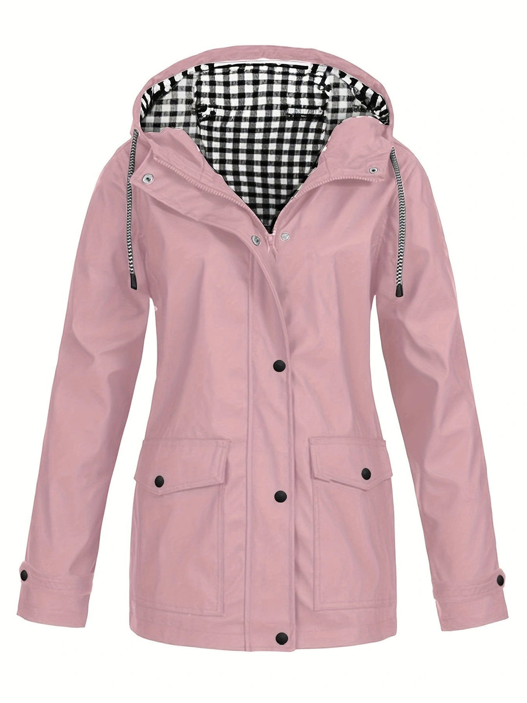 Damen modische Regenjacke mit kontrastierendem Innenfutter und praktischen Taschen R&B
